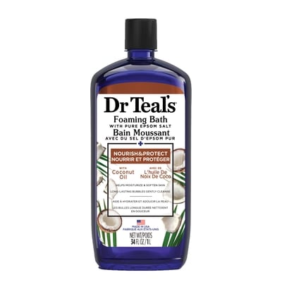 Dr. Teal's Foaming Bath with Pure Epsom Salt, Coconut Oil 1000 ml, $1.12/100ml