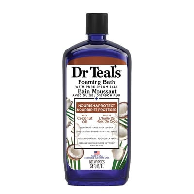 Dr. Teal's Foaming Bath with Pure Epsom Salt, Coconut Oil 1000 ml, $1.00/100ml