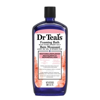 Dr. Teal's Foaming Bath with Pure Epsom Salt, Pink Himalayan Salt 1000 ml, $1.12/100ml