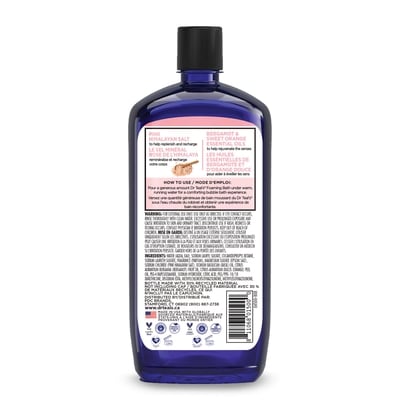 Bain Moussant avec du Sel D'Epsom Pur, Rose de L'himalaya