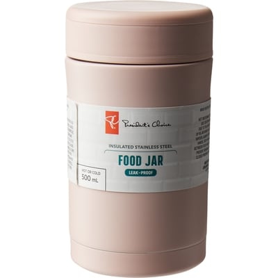 President's Choice 500ml Food Jar, Pink 1 ea, $18.00/1ea