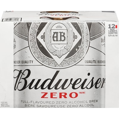 Budweiser Bud Zero Can 12x355.0 ml, $0.45/100ml