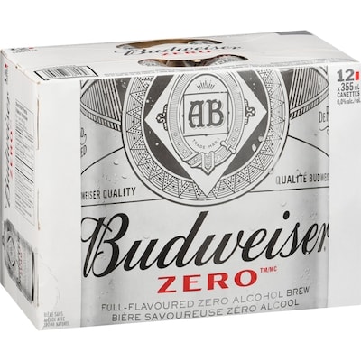 Bière Zero Budweiser, canette, 12&nbsp;x&nbsp;355&nbsp;mL ANG