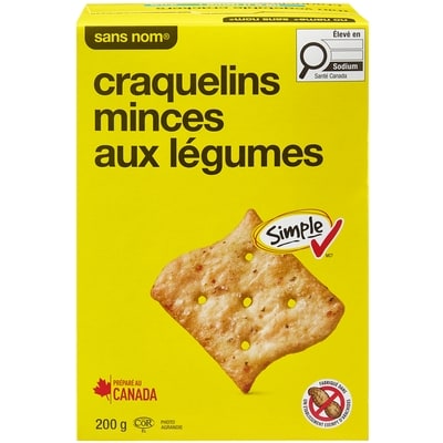 Sans Nom Craquelins minces aux légumes 200 g, 2,00 $/100g