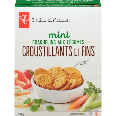 le Choix du Président Mini craquelins croustillants et fins aux légumes 200 g, 1,65 $/100g