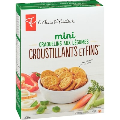 Mini craquelins croustillants et fins aux légumes