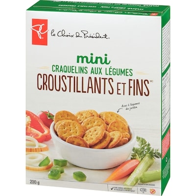 Mini craquelins croustillants et fins aux légumes