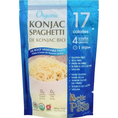 Better Than Pasta Organic Konjac Pasta Spaghetti 385 g, $1.43/100g