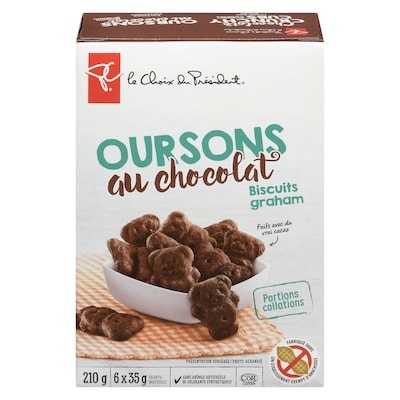 le Choix du Président Biscuits graham oursons croquants au chocolat 210 g, 2,14 $/100g