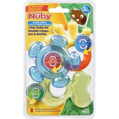Nuby 3M+ 3-Step Teether Set 1 ea, $7.99/1ea