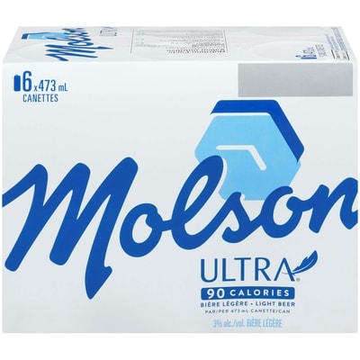 Molson Ultra Beer Can (ID required at pick-up) 6x473.0 ml, $0.63/100ml