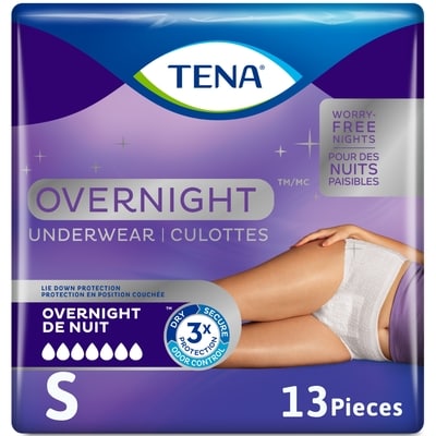 Tena Women Overnight Incontinence Underwear, Small, 13Count 13 ea, $1.38/1ea
