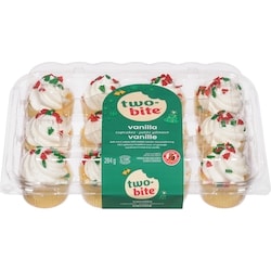 two-bite Christmas Mini Cupcakes Vanilla Pack Of 12 284 g, $1.41/100g