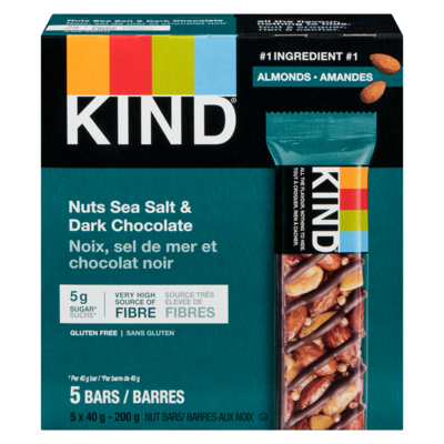 Kind Nuts, Sea Salt & Dark Chocolate Bar 200 g, $4.00/100g