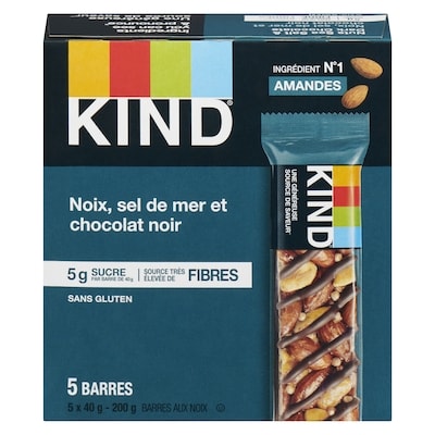 Kind Barres Noix, sel de mer et chocolat noir 200 g, 4,50 $/100g