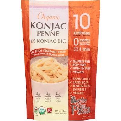 Better Than Pasta Organic Konjac Penne 385 g, $1.43/100g