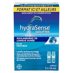 Hydrasense Gouttes oculaires pour yeux secs, soulagement rapide et durable 20 ml, 122,50 $/100ml