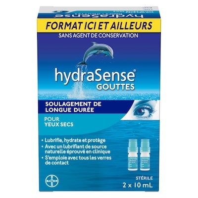 Hydrasense Gouttes oculaires pour yeux secs, soulagement rapide et durable 20 ml, 117,45 $/100ml