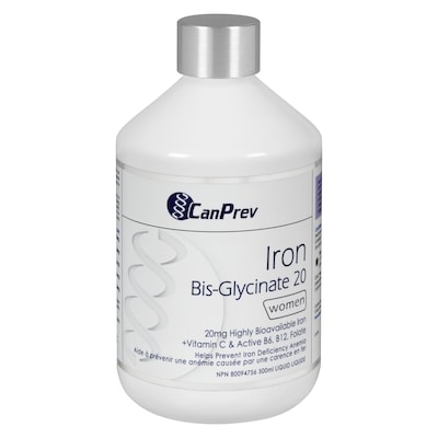 CanPrev Iron Bis-Glycinate 20 Women Liquid 500 ml, $6.00/100ml