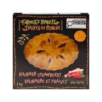 Délices du Marché Tarte à la rhubarbe et aux fraises 1 kg, 0,95 $/100g