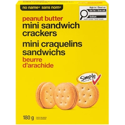 Sans Nom Mini craquelins sandwichs au beurre d’arachide 180 g, 2,11 $/100g