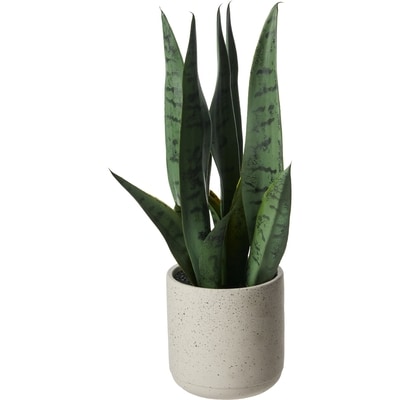 Life at Home Sansevière à trois bandes artificielle dans un pot en céramique au sable, 16 po (40,6 cm) 1 ea, 24,00 $/1ch