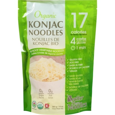 Better Than Noodles Organic Konjac Noodles 385 g, $1.43/100g