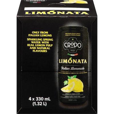 Crodo Limonata Sparkling Spring Water With Real Lemon Pulp And Natural Flavours 4x330.0 ml, $0.45/100ml