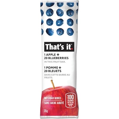 That's It That'S It Blueberry Fruit Bar 35 g, $9.40/100g