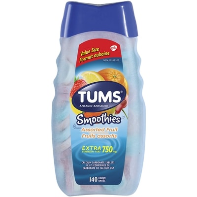 Tums Smoothies Assorted Fruit Antacid Extra Strength 140 ea, $0.09/1ea