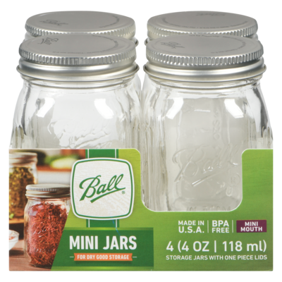 Ball Mini Jars 4 ea, $3.25/1ea