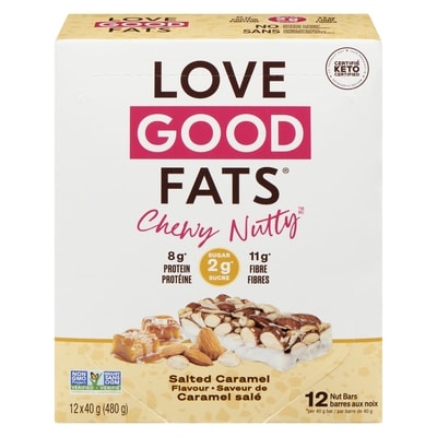 LoveGoodFats Chewy Nutty Salt Caramel    12x40.0 g, $7.50/100g