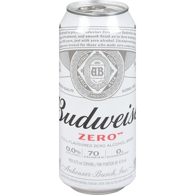 Budweiser Zéro, bière sans alcool 473 ml, 0,74 $/100ml