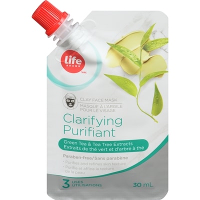 Life Brand Clarifying Clay Face Mask - Green Tea & Tea Tree Extracts 1 ea, $4.00/1ea