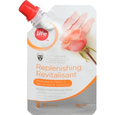 Life Brand Replenishing Clay Face Mask - Rosewater & Vitamin E 1 ea, $4.00/1ea