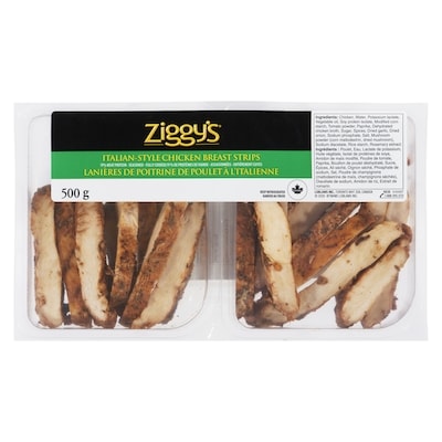 Ziggy's Italian-Style Chicken Breast Strips 500 g, $3.00/100g