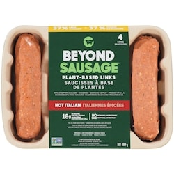 Beyond Meat Plant-Based Dinner Sausage - Hot, 4ct 400 g, $1.50/100g