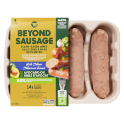 Beyond Meat Saucisses souper à base de plantes – Doux, 4 mcx 400 g, 1,75 $/100g