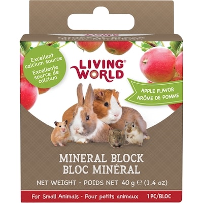 Living World Apple Flavor Mineral Block for Small Animals 40 g, $6.98/100g