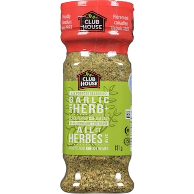 Club House Assaisonnement Tout Usage À L'Ail, Aux Herbes, Au Poivre Noir Et Au Sel De Mer 131 g, 6,86 $/100g