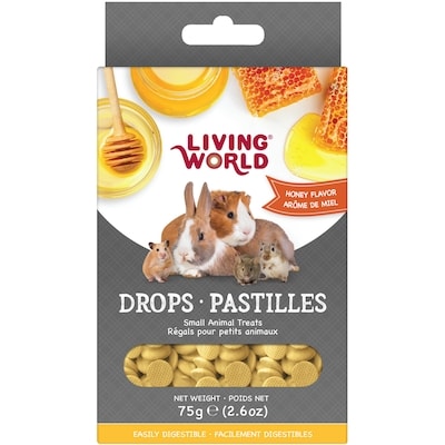 Living World Small Animal Treat Drops Honey Flavour 75 g, $6.65/100g
