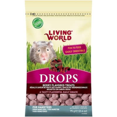 Living World Drops Berry Flavored Treats For Hamsters 75 g, $6.39/100g