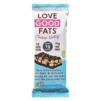 LoveGoodFats Chewy-Nutty Almond Sea Salt Dark Chocolate 40 g, $7.50/100g