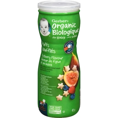 Nestlé Gerber Organic Puffs, Fig Berry, Baby Snacks 42 g, $10.21/100g