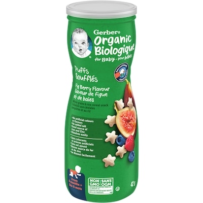 Nestlé Soufflés biologiques, figue et baie, collations pour bébés 42 g, 10,21 $/100g