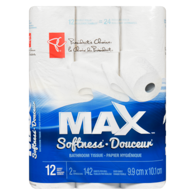 Max Soft Toilet Paper, 12 Double Rolls = 24 Single Rolls