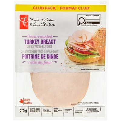 President's Choice Oven-Roasted Turkey Breast 375 g, $4.26/100g