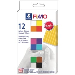 Mars Plastic FIMO Clay Soft Basic Colours, 12 assorted colours