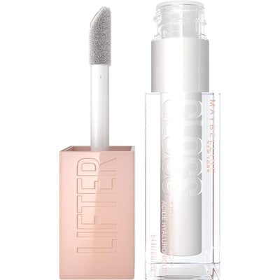 Maybelline Lifter Gloss, Hydrating Lip Gloss with Hyaluronic Acid, High Shine for Fuller Looking Lips, XL Wand for One-Swipe Application, Pearl, Silver Pearl Clear, 5.4 ml Pearl 5.4 ml, $277.59/100ml
