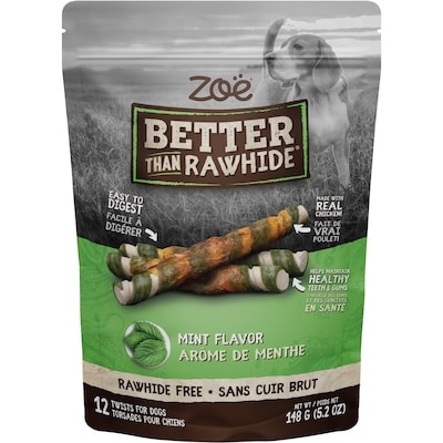 Zoe Better Than Rawhide! Twists, Mint, 12 Pieces 148 g, $6.75/100g